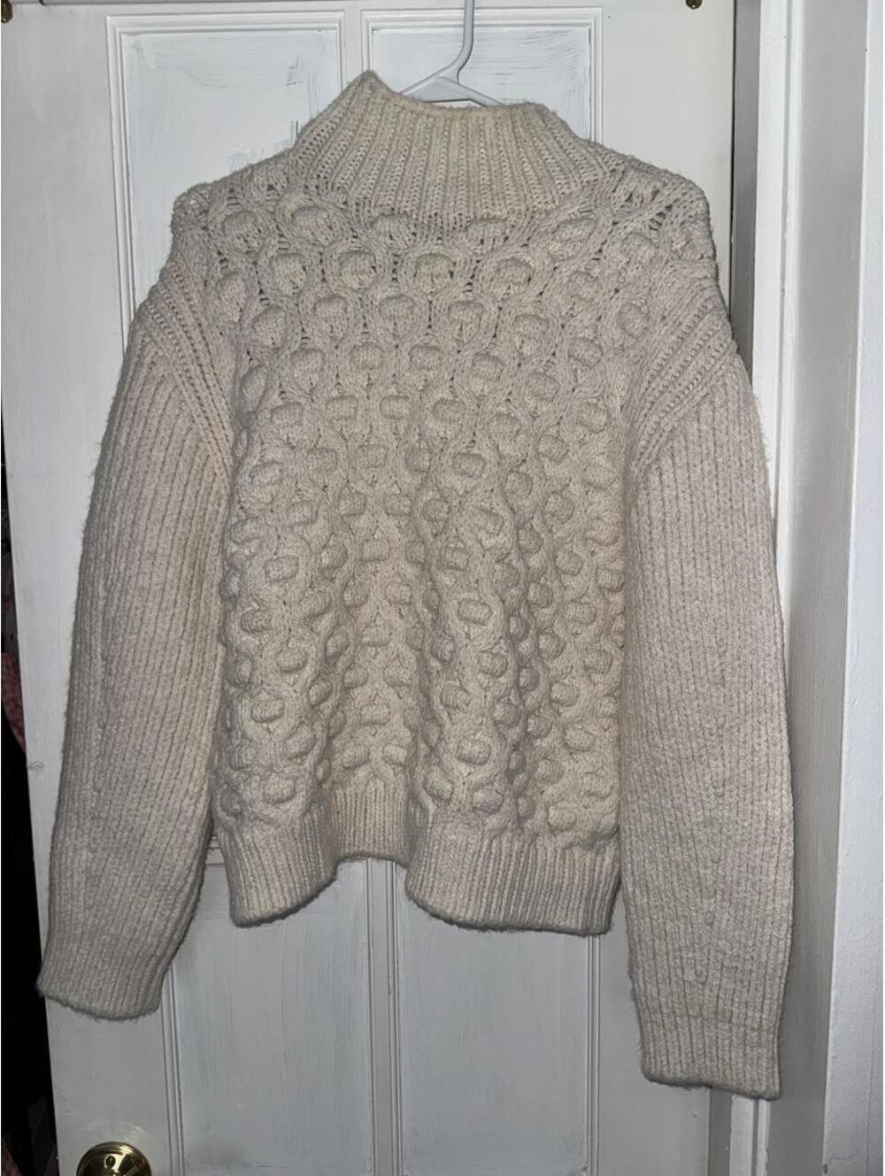 Zara chunky bobble knit turtleneck sweater